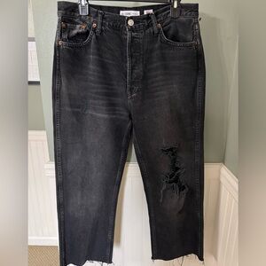 Re/Done Originals Black Distressed Jeans Size 30